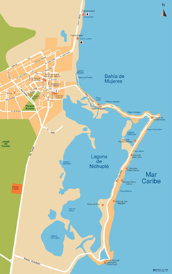 Mapa De Cancun Y Sus Alrededores Centros Turísticos - Portal De Centros Turísticos En Chile
